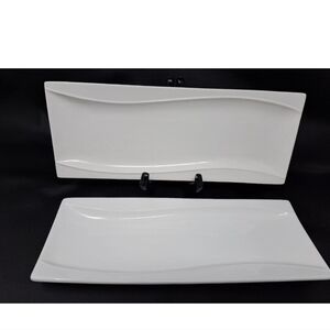 Yanco China 12" x 4 1/2" Rectangular Plates - Set of 2
